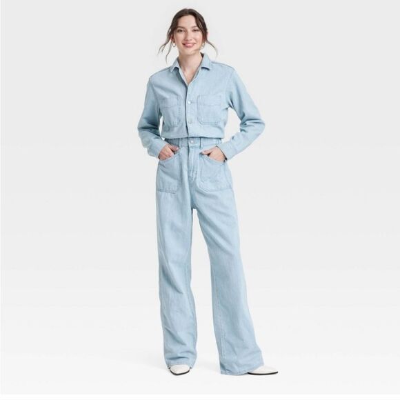 🆕️🕴Universal Thread Baggy Jumpsuit, Sz 20, Light Wash - Picture 2 of 4